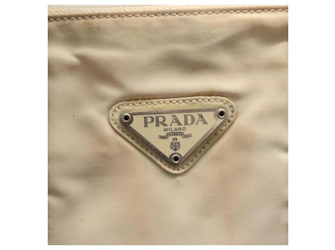 PRADA Borsa a mano in nylon bianco argento Auth bs30724 - vista 17