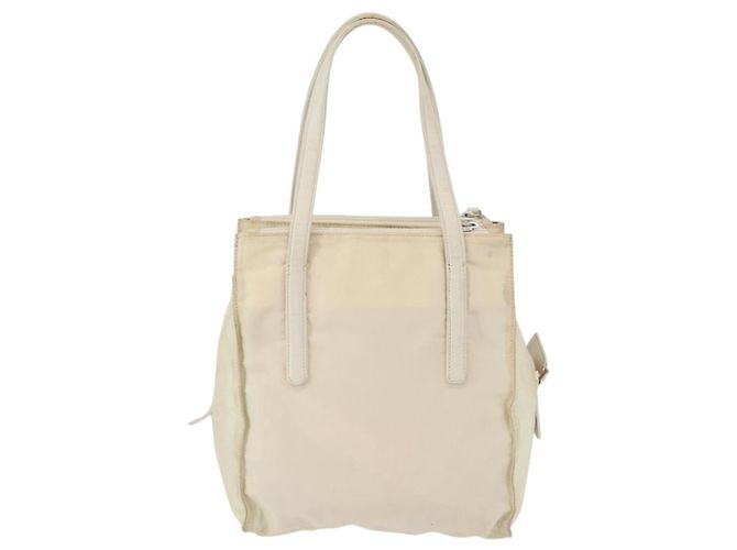 PRADA Borsa a mano in nylon bianco argento Auth bs30724 - vista 2