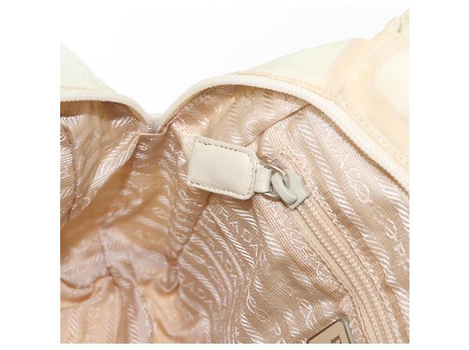 PRADA Borsa a mano in nylon bianco argento Auth bs30724 - vista 21