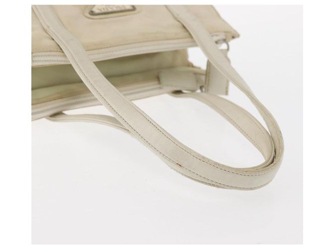 PRADA Borsa a mano in nylon bianco argento Auth bs30724 - vista 7