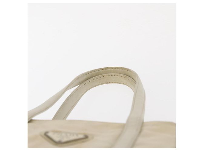 PRADA Borsa a mano in nylon bianco argento Auth bs30724 - vista 8