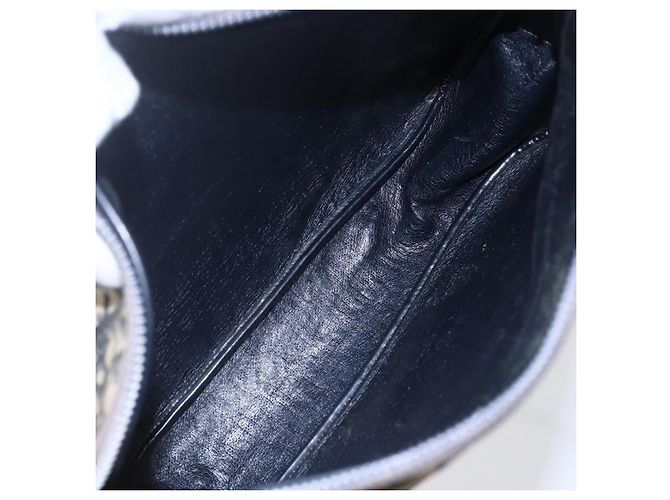 Borsa a Spalla in Tela Trotter Christian Dior Blu Navy Oro Auth 147085 D'oro - vista 12