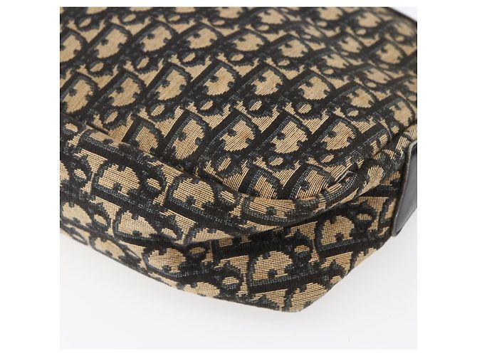 Borsa a Spalla in Tela Trotter Christian Dior Blu Navy Oro Auth 147085 D'oro - vista 16