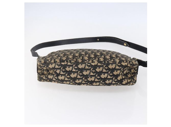 Borsa a Spalla in Tela Trotter Christian Dior Blu Navy Oro Auth 147085 D'oro - vista 5