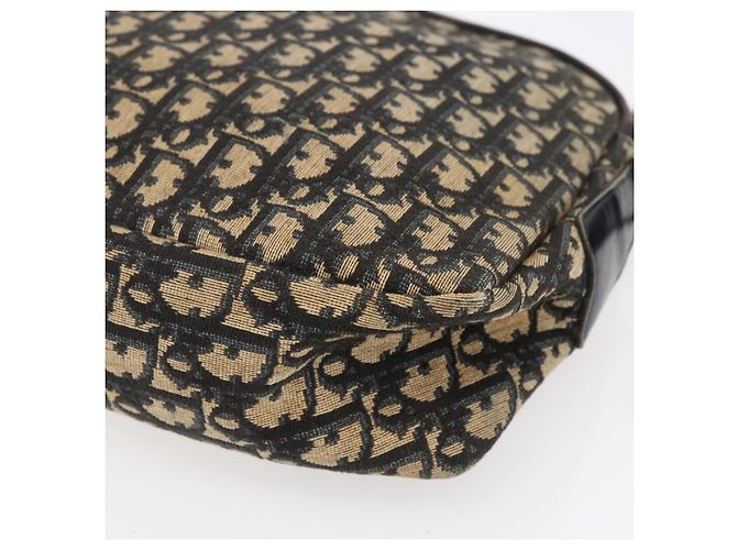 Borsa a Spalla in Tela Trotter Christian Dior Blu Navy Oro Auth 147085 D'oro - vista 9