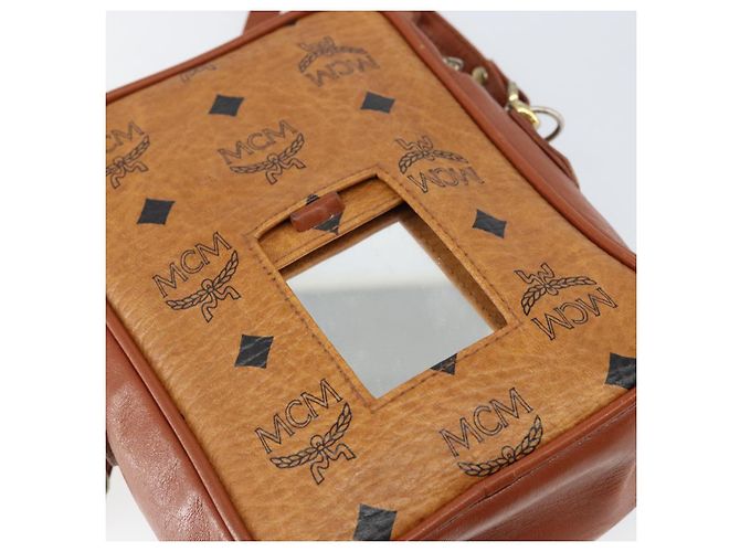 Borsa a Spalla MCM Logogram Vicetos in Pelle PVC Marrone Oro Auth BA7515 D'oro - vista 10