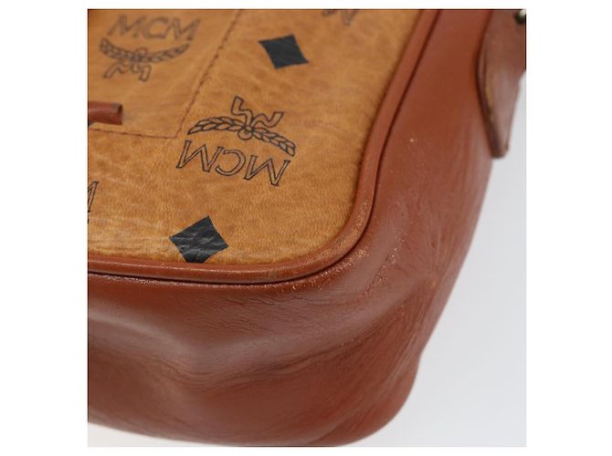 Borsa a Spalla MCM Logogram Vicetos in Pelle PVC Marrone Oro Auth BA7515 D'oro - vista 15
