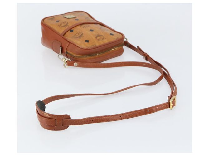 Borsa a Spalla MCM Logogram Vicetos in Pelle PVC Marrone Oro Auth BA7515 D'oro - vista 7