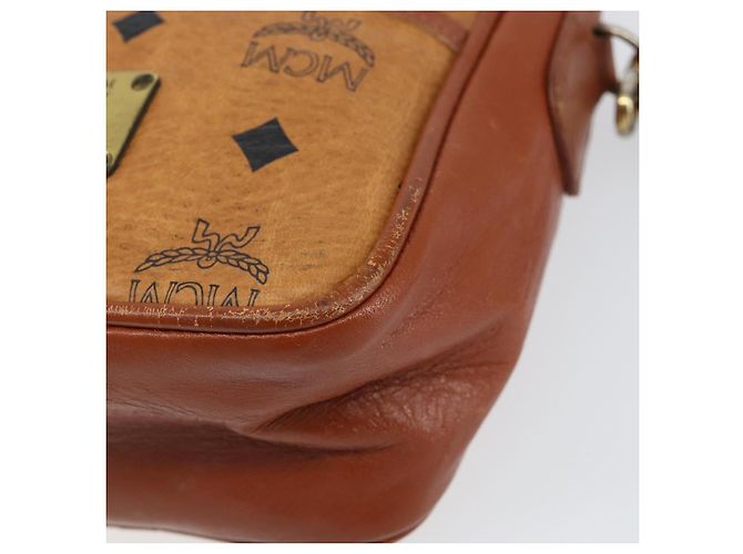 Borsa a Spalla MCM Logogram Vicetos in Pelle PVC Marrone Oro Auth BA7515 D'oro - vista 9