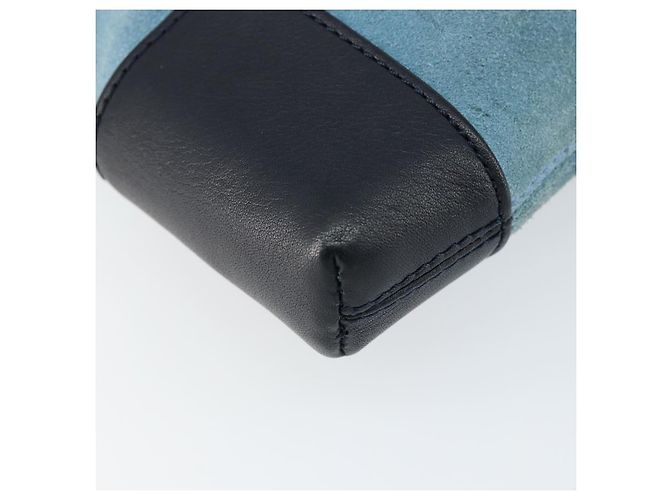 LOEWE Borsa a Spalla Anagram in Pelle Scamosciata Blu Chiaro Navy Auth hk3179 Blu navy - vista 14