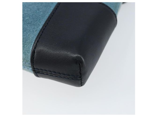 LOEWE Borsa a Spalla Anagram in Pelle Scamosciata Blu Chiaro Navy Auth hk3179 Blu navy - vista 15