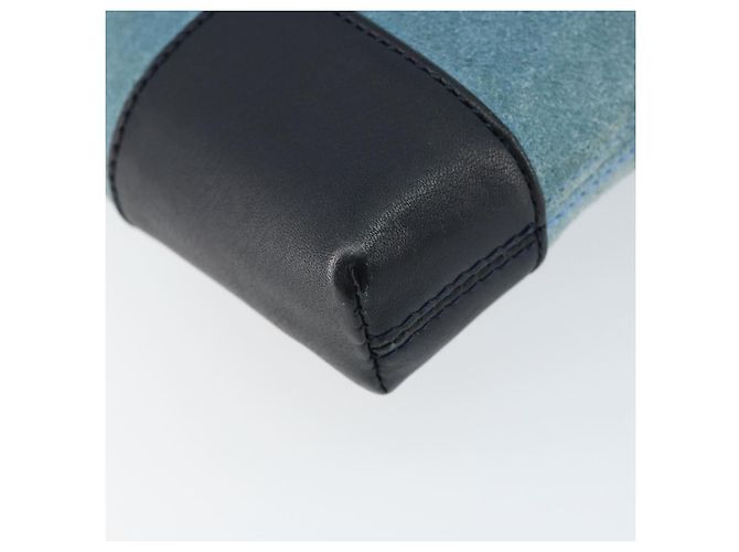 LOEWE Borsa a Spalla Anagram in Pelle Scamosciata Blu Chiaro Navy Auth hk3179 Blu navy - vista 16