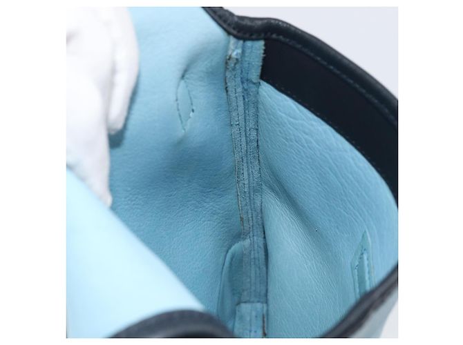 LOEWE Borsa a Spalla Anagram in Pelle Scamosciata Blu Chiaro Navy Auth hk3179 Blu navy - vista 18