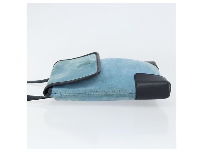 LOEWE Borsa a Spalla Anagram in Pelle Scamosciata Blu Chiaro Navy Auth hk3179 Blu navy - vista 4