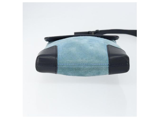 LOEWE Borsa a Spalla Anagram in Pelle Scamosciata Blu Chiaro Navy Auth hk3179 Blu navy - vista 5