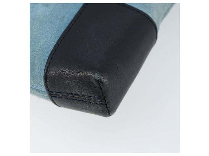 LOEWE Borsa a Spalla Anagram in Pelle Scamosciata Blu Chiaro Navy Auth hk3179 Blu navy - vista 9