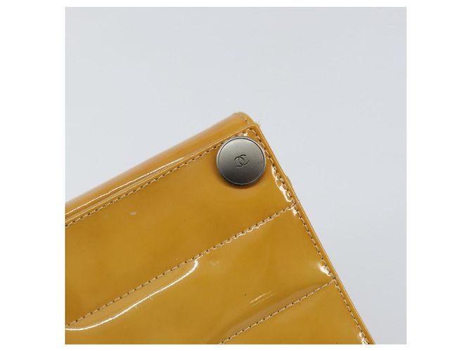 CHANEL Borsa a Spalla Choco Bar Smalto Giallo CC Auth 152372 - vista 10
