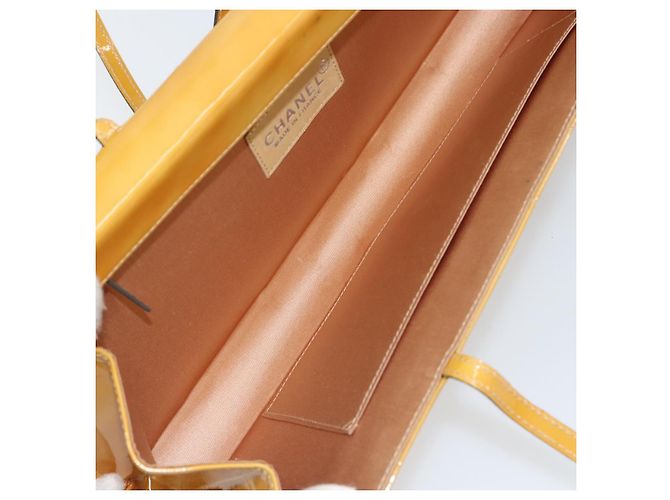 CHANEL Borsa a Spalla Choco Bar Smalto Giallo CC Auth 152372 - vista 11