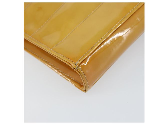 CHANEL Borsa a Spalla Choco Bar Smalto Giallo CC Auth 152372 - vista 16