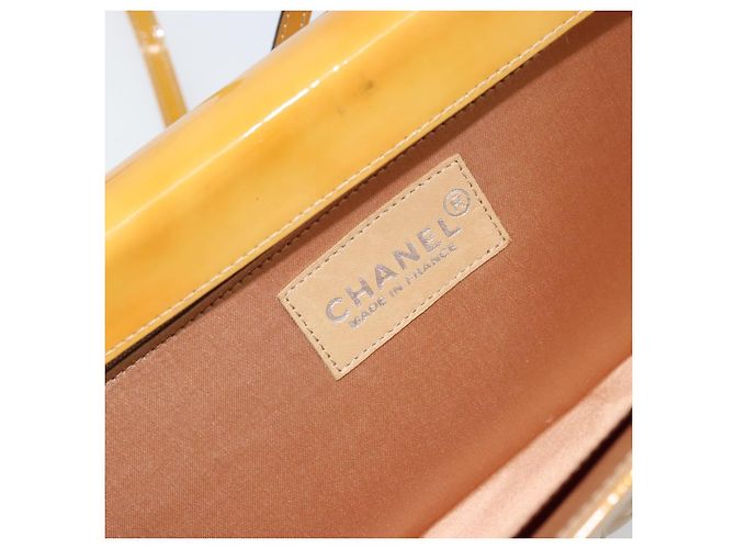 CHANEL Borsa a Spalla Choco Bar Smalto Giallo CC Auth 152372 - vista 17