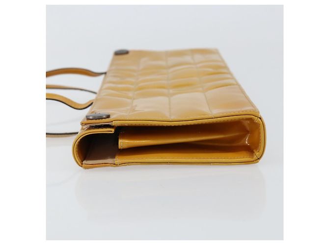 CHANEL Borsa a Spalla Choco Bar Smalto Giallo CC Auth 152372 - vista 4