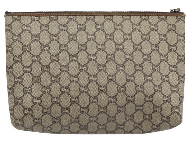 GUCCI GG Plus Supreme Clutch Bag PVC Beige Gold Auth bs30744 Golden - Ansicht 2
