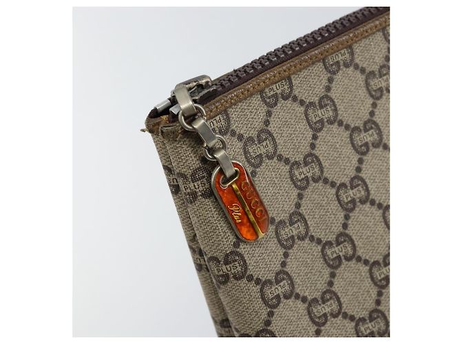 GUCCI GG Plus Supreme Clutch Bag PVC Beige Gold Auth bs30744 Golden - Ansicht 8