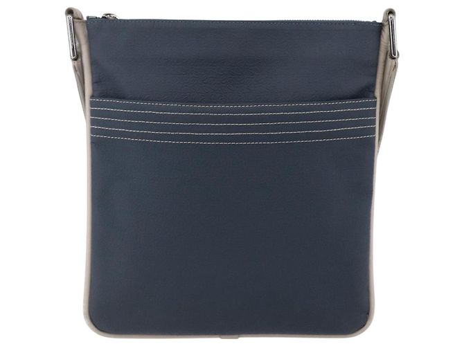 LOEWE Borsa a Spalla Anagramma PVC Blu Navy Argento Auth ep11921 - vista 13