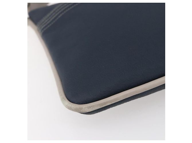 LOEWE Borsa a Spalla Anagramma PVC Blu Navy Argento Auth ep11921 - vista 14
