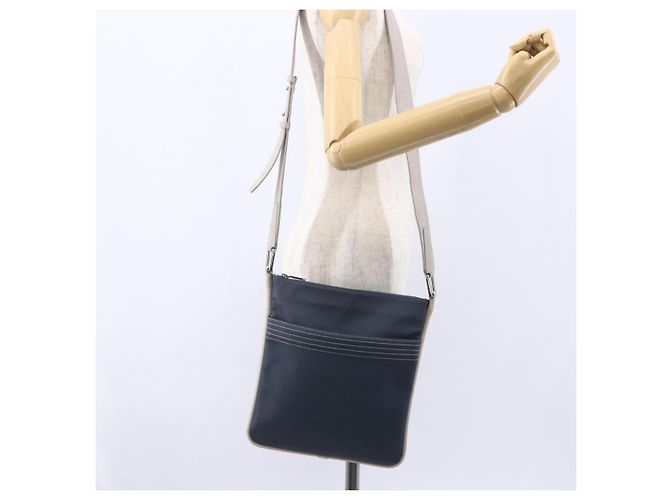 LOEWE Borsa a Spalla Anagramma PVC Blu Navy Argento Auth ep11921 - vista 22