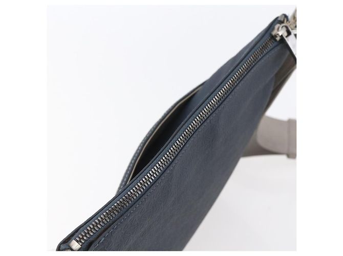 LOEWE Borsa a Spalla Anagramma PVC Blu Navy Argento Auth ep11921 - vista 6