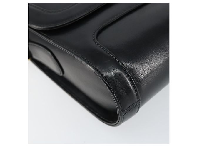 Borsa a Spalla in Pelle Nera e Oro GUCCI 001 256 1161 Auth ep11851 Nero D'oro - vista 11