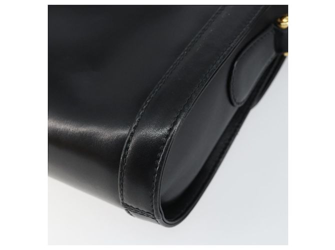 Borsa a Spalla in Pelle Nera e Oro GUCCI 001 256 1161 Auth ep11851 Nero D'oro - vista 12