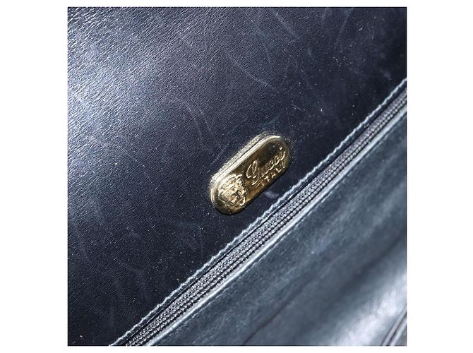 Borsa a Spalla in Pelle Nera e Oro GUCCI 001 256 1161 Auth ep11851 Nero D'oro - vista 16