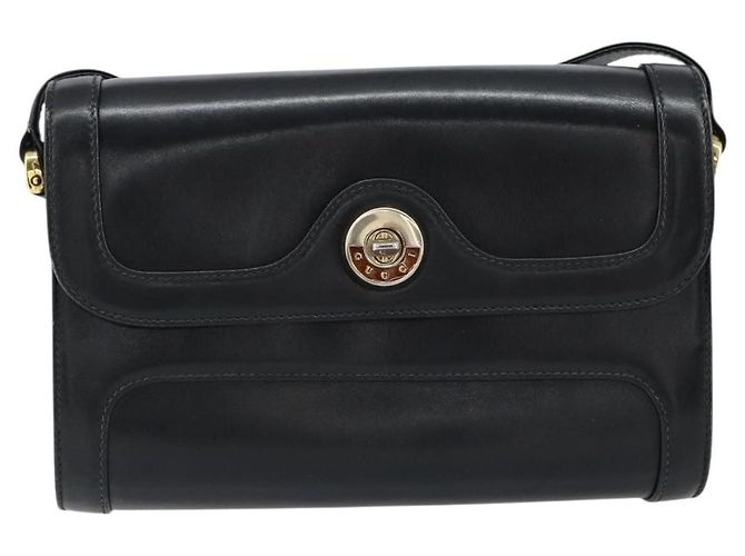 Borsa a Spalla in Pelle Nera e Oro GUCCI 001 256 1161 Auth ep11851 Nero D'oro - vista 2