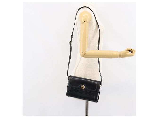 Borsa a Spalla in Pelle Nera e Oro GUCCI 001 256 1161 Auth ep11851 Nero D'oro - vista 24