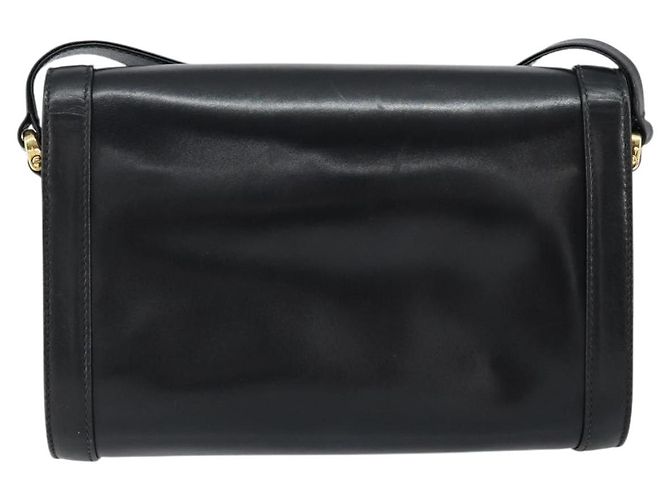 Borsa a Spalla in Pelle Nera e Oro GUCCI 001 256 1161 Auth ep11851 Nero D'oro - vista 3