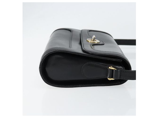 Borsa a Spalla in Pelle Nera e Oro GUCCI 001 256 1161 Auth ep11851 Nero D'oro - vista 4