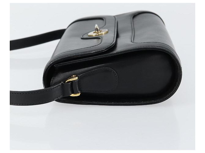 Borsa a Spalla in Pelle Nera e Oro GUCCI 001 256 1161 Auth ep11851 Nero D'oro - vista 5