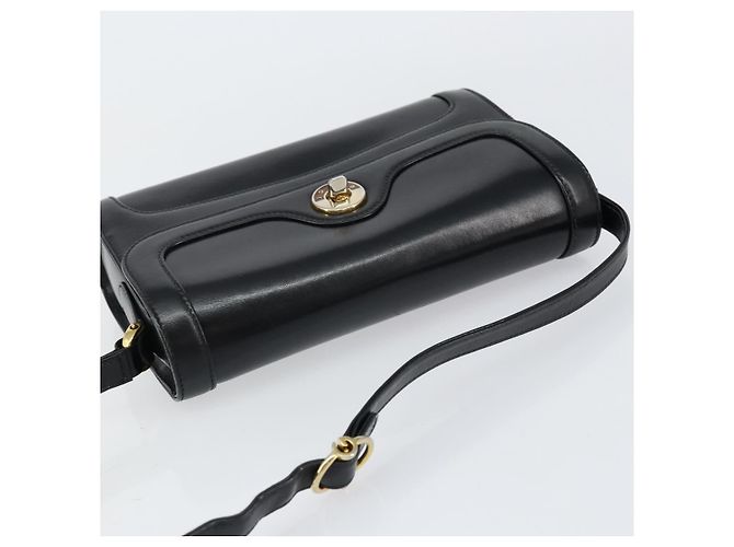 Borsa a Spalla in Pelle Nera e Oro GUCCI 001 256 1161 Auth ep11851 Nero D'oro - vista 6