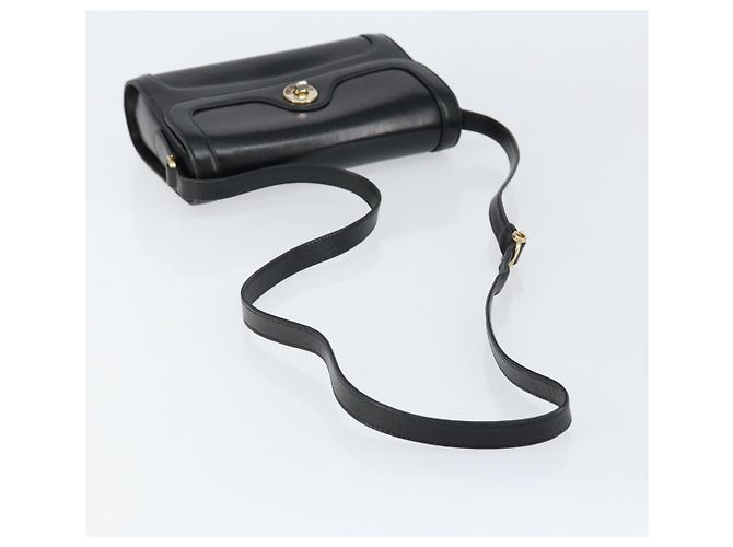 Borsa a Spalla in Pelle Nera e Oro GUCCI 001 256 1161 Auth ep11851 Nero D'oro - vista 7