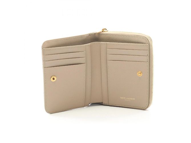 Billetera bi-fold Monogram Yves Saint Laurent Beige - vista 3