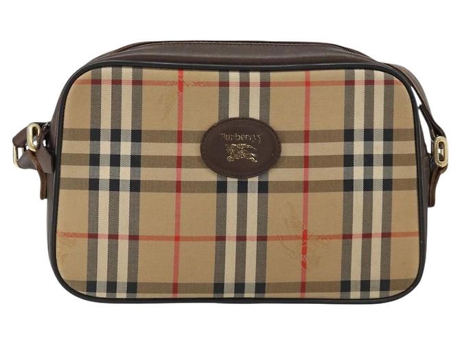 Autre Marque Borsa a Spalla Burberrys Nova Check in Tela Beige Oro Auth 151396 D'oro - vista 13
