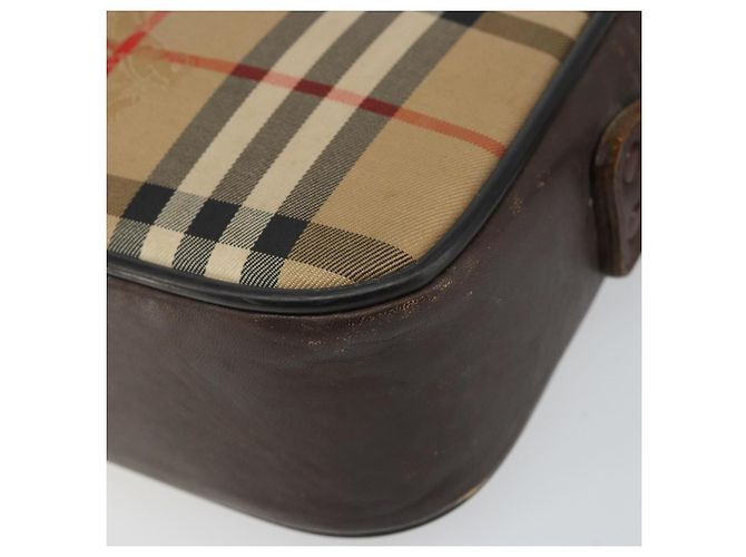 Autre Marque Borsa a Spalla Burberrys Nova Check in Tela Beige Oro Auth 151396 D'oro - vista 14