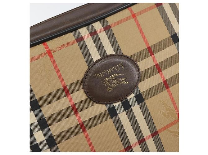 Autre Marque Borsa a Spalla Burberrys Nova Check in Tela Beige Oro Auth 151396 D'oro - vista 17