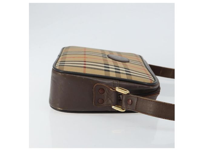 Autre Marque Borsa a Spalla Burberrys Nova Check in Tela Beige Oro Auth 151396 D'oro - vista 3