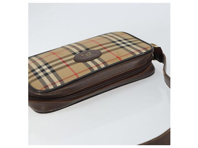 Autre Marque Borsa a Spalla Burberrys Nova Check in Tela Beige Oro Auth 151396 D'oro - vista 6