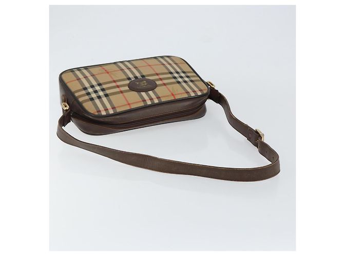 Autre Marque Borsa a Spalla Burberrys Nova Check in Tela Beige Oro Auth 151396 D'oro - vista 7