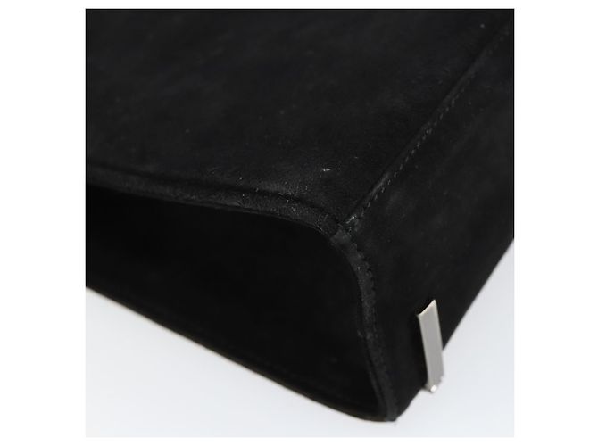 Salvatore Ferragamo Handtasche aus Wildleder Schwarz Silber Auth BA7548 - Ansicht 13