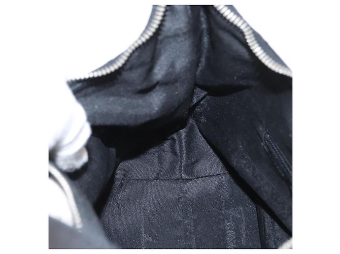 Borsa a Spalla Gancini in Pelle Nylon Nera Argento Salvatore Ferragamo Auth bs30802 Nero - vista 18